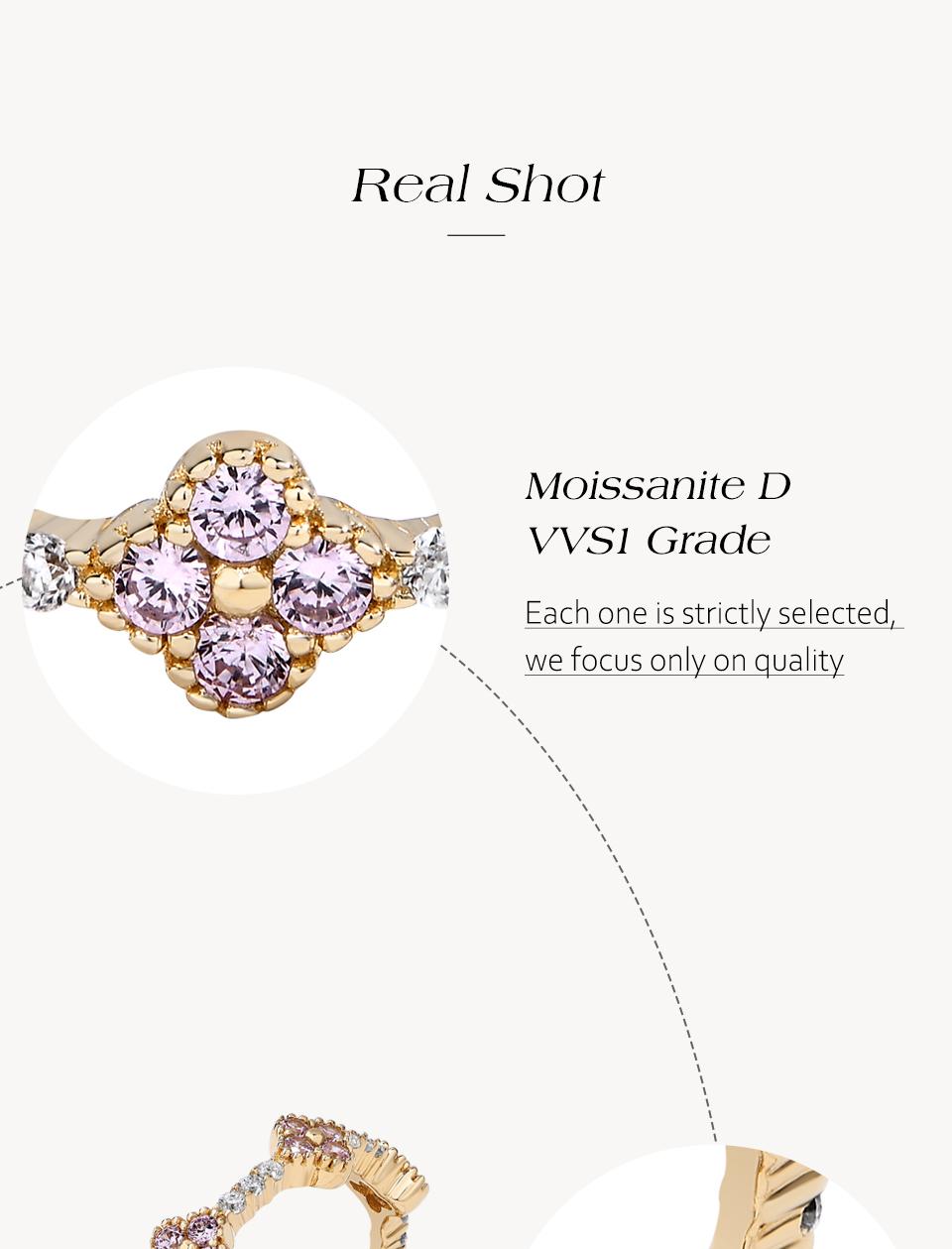 Eternity D VVS1 Color Synthetic Round Moissanite Rings for Wome 925 Sterling Silver Engagement Wedding Classic Rings Party Gift Fine Jewelry New R261 SpringStatements