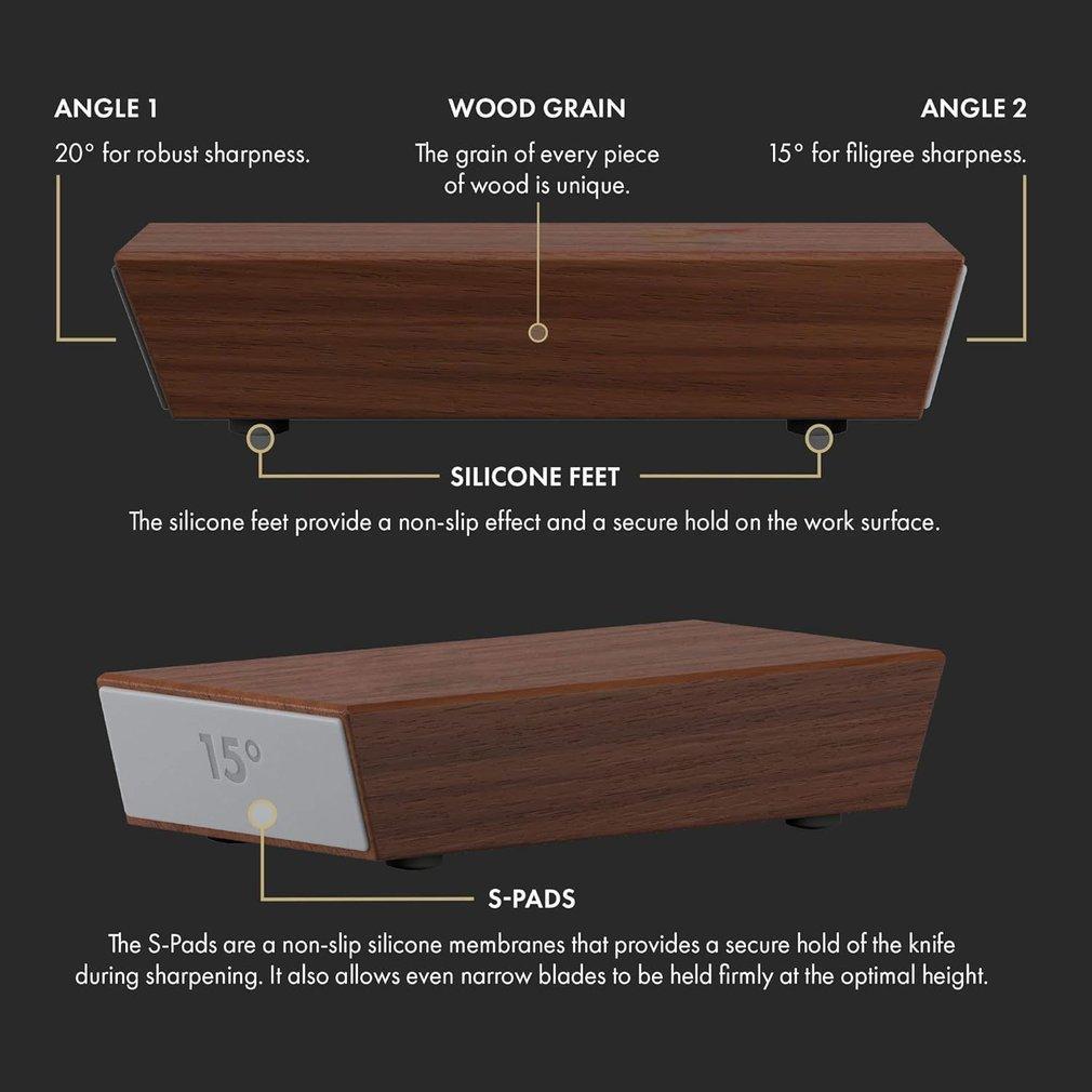 Portable KitchenRolling Knife Sharpener Kit,Roller with Diamond Sharpening Disks,WoodenHolder with Degree Angle 15&20°for All  Knives,Easy Knife Sharpening,Knife Sharpening Tool for Kitchen Camping Picnic Di Ceramic ning Ro Home om sharp