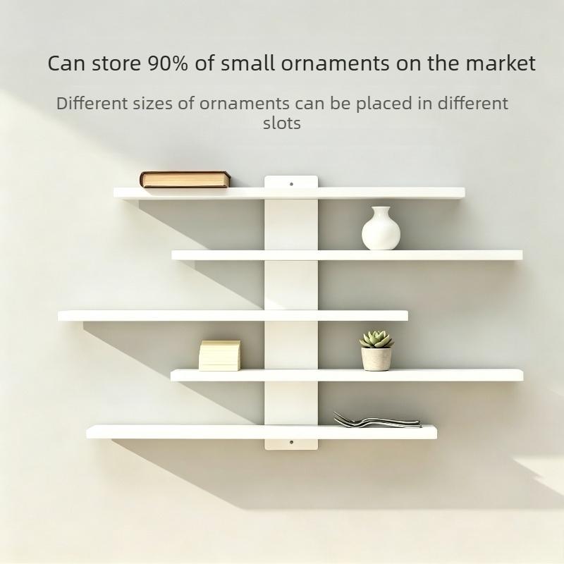 No Drill Wall Mounted Floating Shelves, Solves Wall Space Waste & Display Issues, Ideal for Bedroom, Living Room & Study, Eco-friendly Board with No-drill Installation, Multi-tier Wall Display Organizer