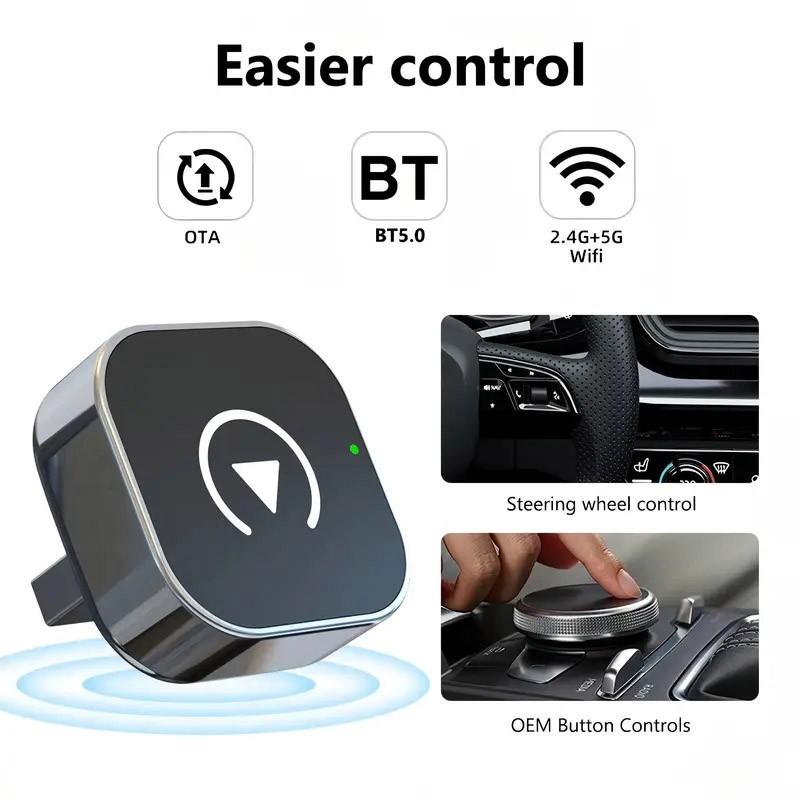 2026 Upgraded Wireless Carplay Adapter, Portable In-Car Display, 2-In-1 Wireless Carplay & Android Auto, Mini USB Design, Plug & Play