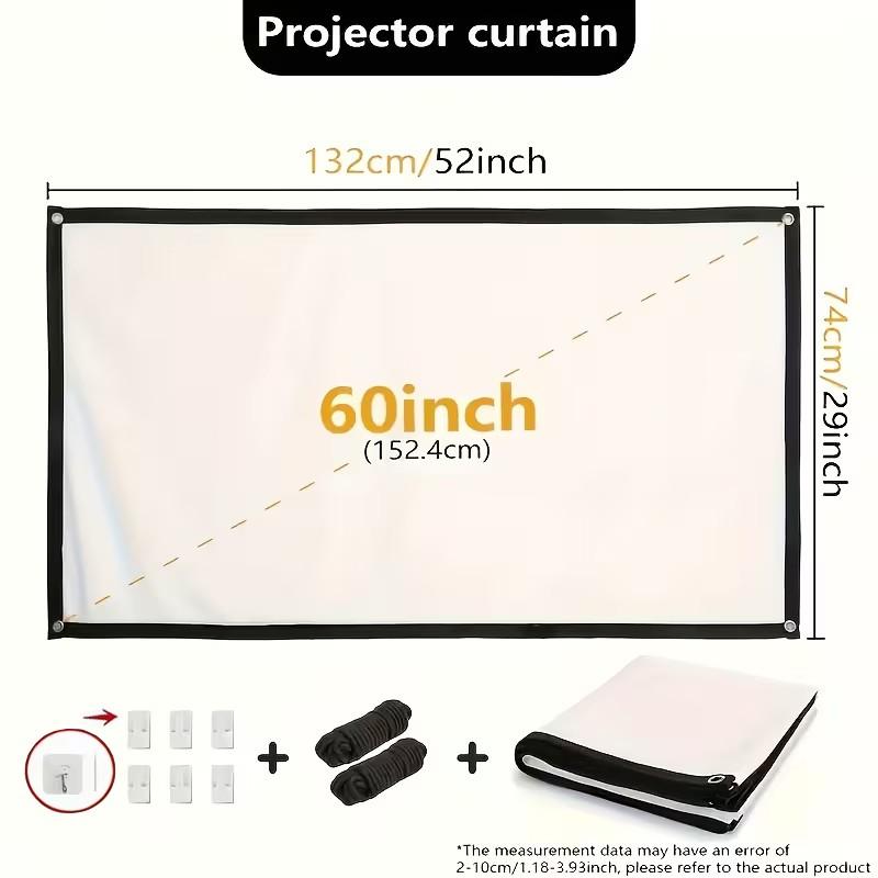 Large Screen Projector Support 1080P Resolution, Portable Pocket Design, Wall-Mounted Option for Home Theater & Presentation