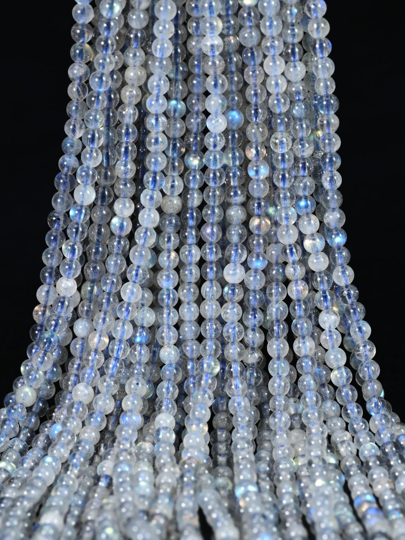 122pcs Natural AAA Labradorite Round Beads, 3mm Flashy Gray Moonlight Loose Beads for Jewelry Making, DIY Bracelets and Necklaces & Handmade Gifts Supplies, Perfect for Graduation season, Mothers Day, Teachers' Day & Summer Fashion