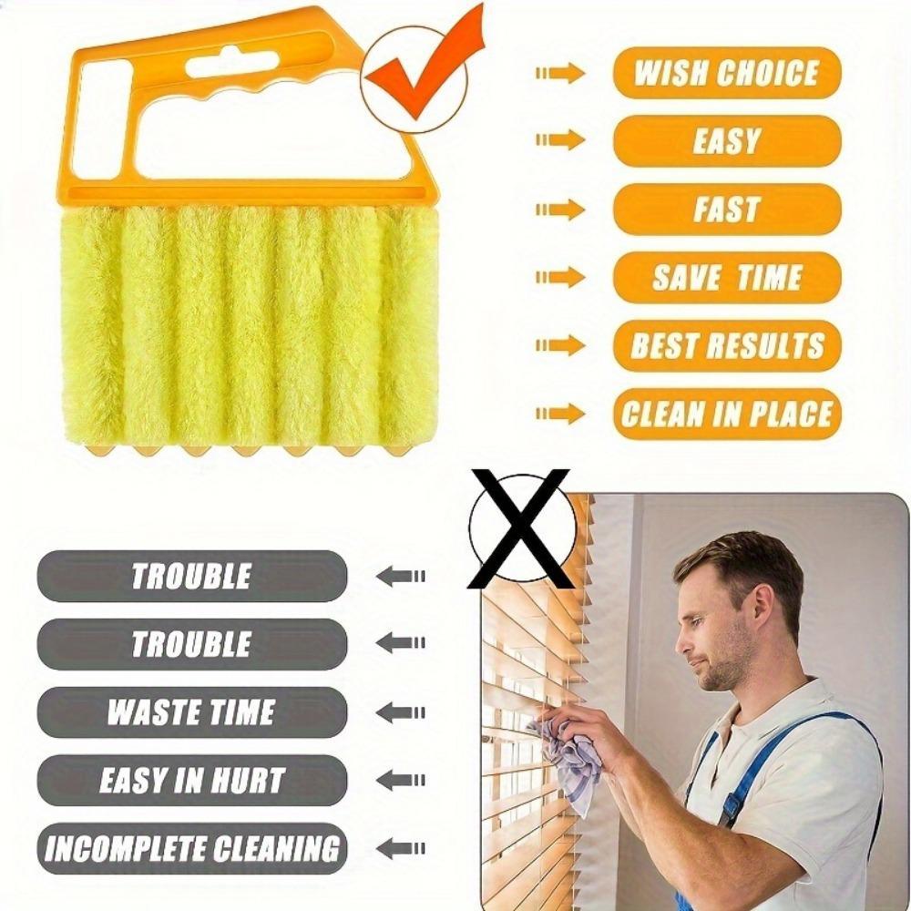 Window Cleaning Brush, 1 Count Washable Window Cleaning Brush with Microfibers Handle for Effortless Dust Collection and Blinds Cleaning for Office and Home, Home Cleaning Tool