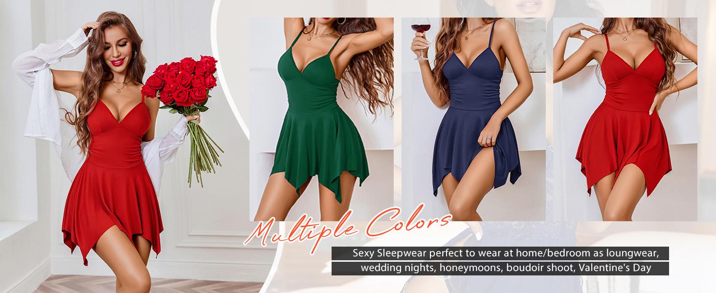 Avidlove Lingerie for Women Nightgowns Women Sleepwear Nightwear Chemise V-Neck Nightie S-XXL