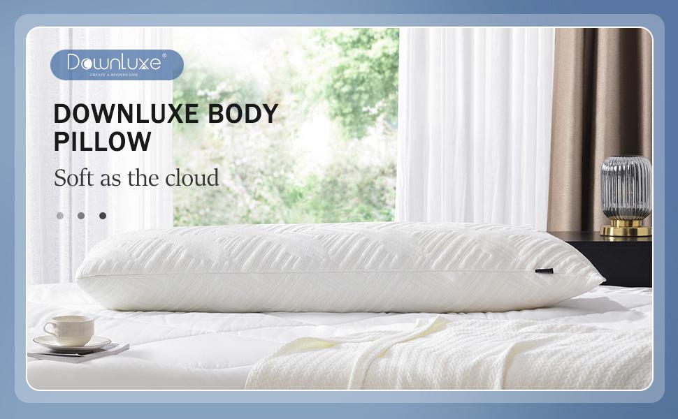 Downluxe Memory Foam Body Pillows for Adults - Full Body Pillow for Side and Back Sleepers, 20 x 54, White,#TikTokShopBlackFriday