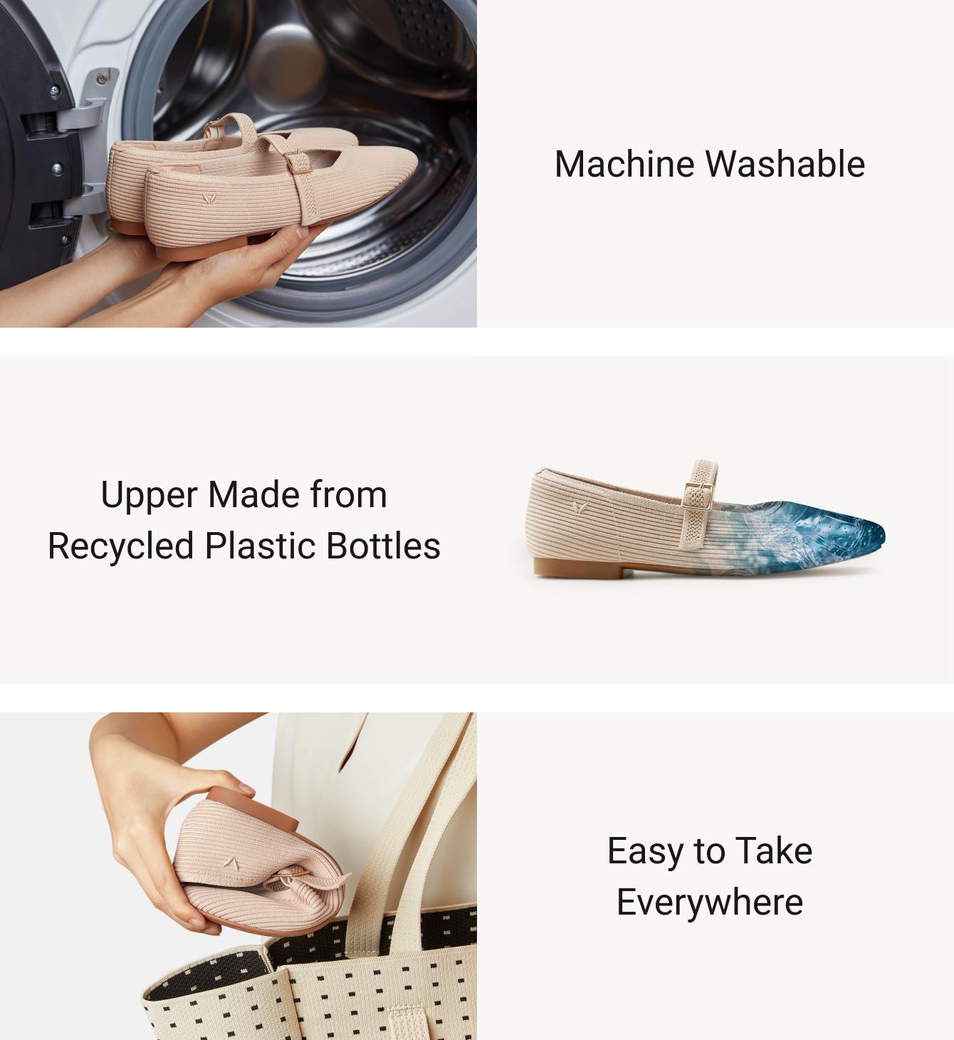 VIVAIA Women's Square-Toe Knit Mary Janes Ballet Arch Fit Flats,  APMA, Machine Washable / Blister-Free Flats / Foldable & Lightweight Retro Chic (Margot Mary Janes)