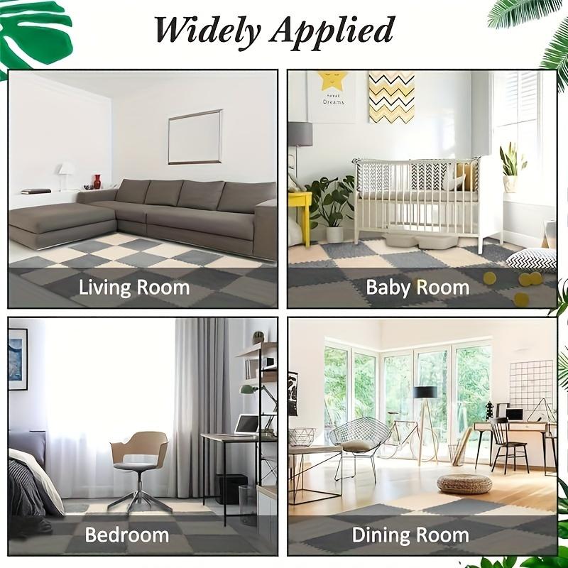 10pcs Solid Color Interlocking Mats, Washable Reusable Exercise Play Mats, Furry Soft Comfort Area Rugs for Living Room, Bedroom, Indoor and Outdoor Use