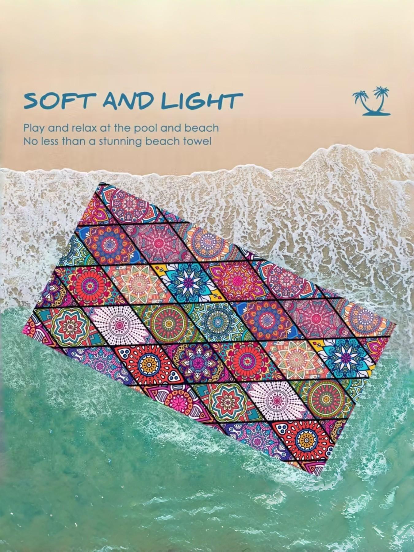 Bohemian Beach Towel Set, Outdoor Sun Protection Multi-Purpose Shawl, Ideal for Travel & Daily Use, Durable Lightweight Design, Absorbent Breathable Towel