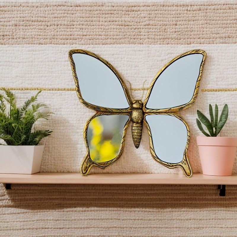 Vintage European Mirror Frame, Dragonfly Butterfly Relief Picture Frame, Home Decor Wall Art, Elegant Light Luxury Hanging Decoration