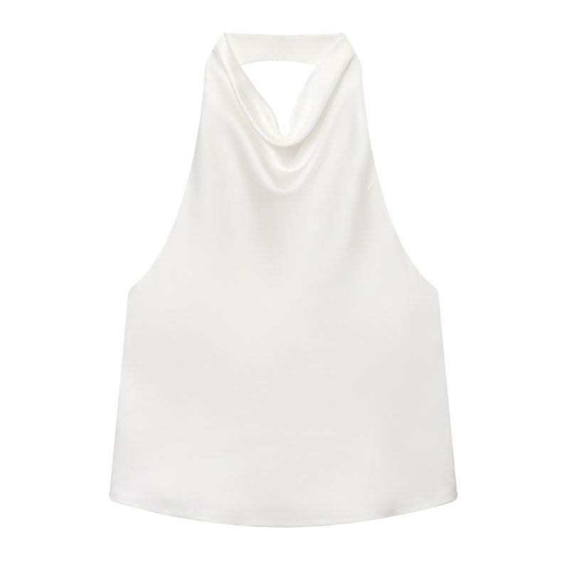 Summer Women's Camisole Sleeveless Vest Backless Top Black Pink White Brown Orange Pink Streetwear Elegant Women's Top Casual Brown Sexy Streetwear Tops Casual Sleeveless Tank Fitted Womenswear