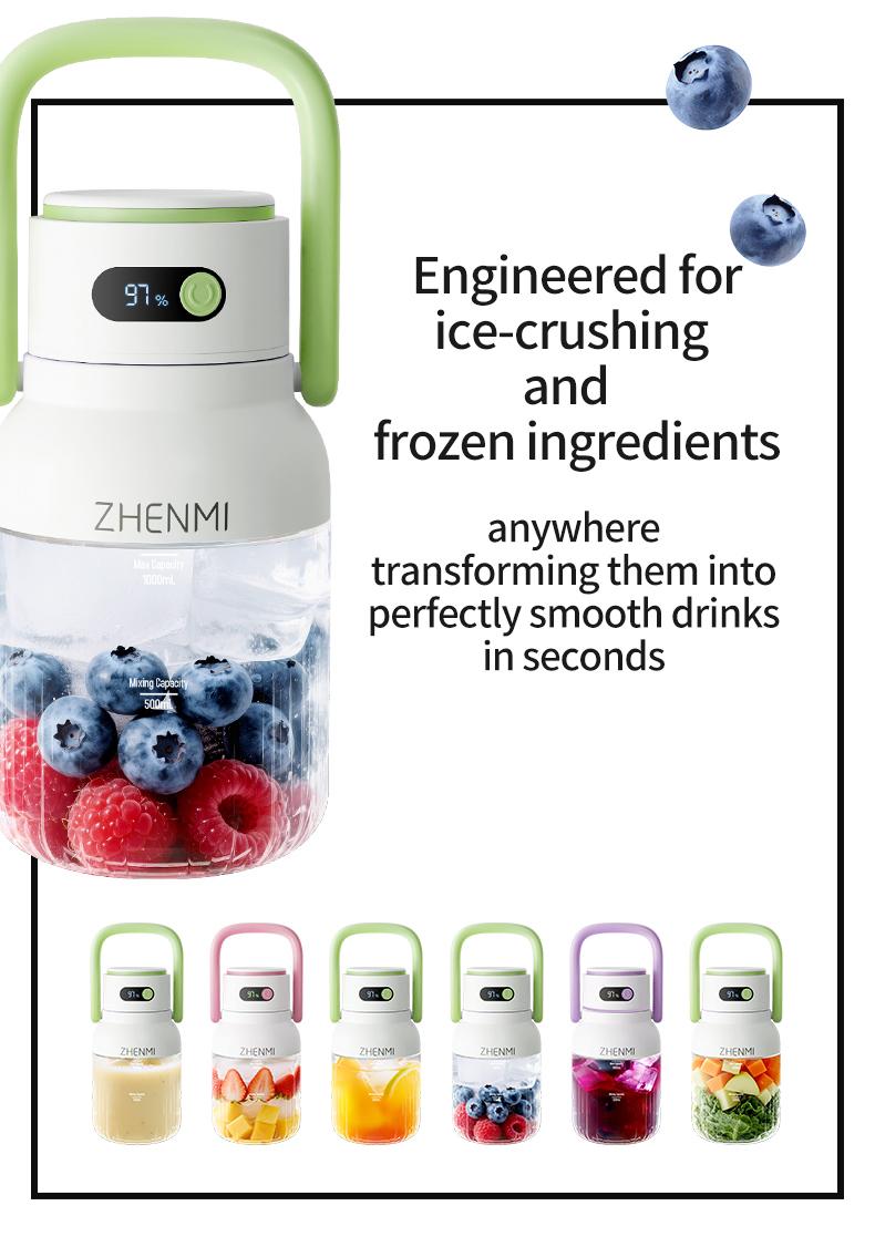 Holidays and Birthdays Blender for Shakes & Smoothies! ZHENMI BPA-Free Cordless Blender, 33oz, Ice Crushing, USB Rechargeable, Make Party Shakes, Morning Smoothies & Healthy Drinks Holidays and Birthdays Blender for Shakes & Smoothies! ZHENMI BPA-Free Cordless Blender, 33oz, Ice Crushing, USB Rechargeable, Make Party Shakes, Morning Smoothies & Healthy Drinks