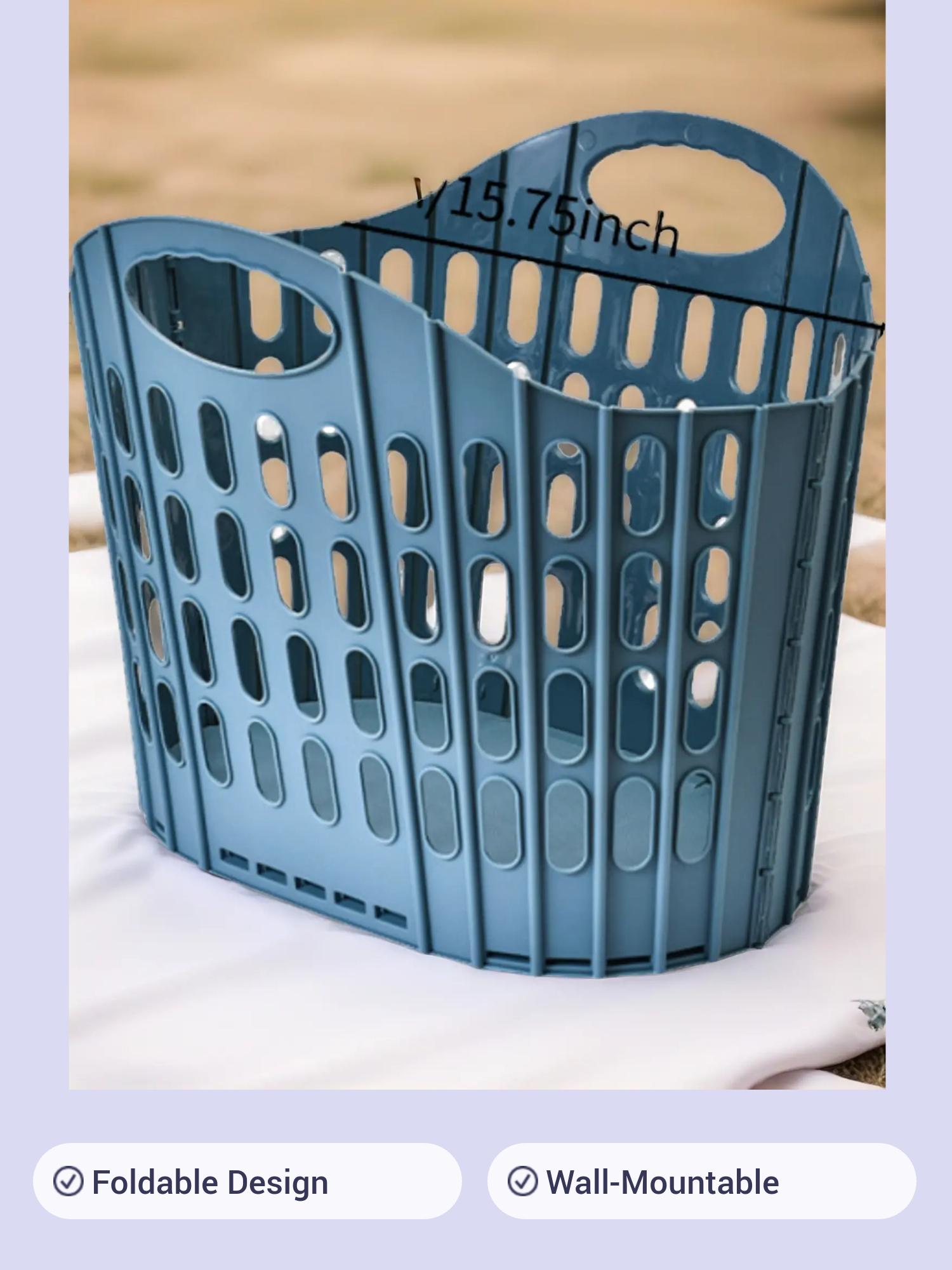 Foldable Laundry Basket, Multifunctional Bathroom Dirty Clothes Storage Bin, Wall-Mountable Handheld Hamper, Space-Saving Design