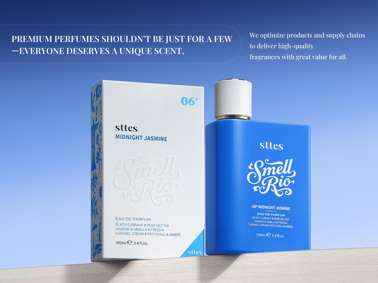 New Sttes Perfume 06# (Midnight Jasmine) – Eau de Parfum for Women – Richer Scent, Longer Lasting – Black Currant, Jasmine, Vanilla – Perfumes & Fragrances(100ml / 3.4 fl oz)