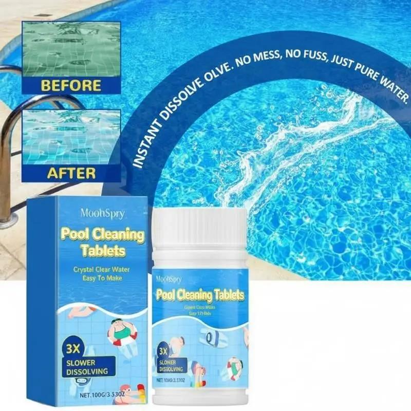 Pool Winterizing Cleaner, Fast Acting Water Clarifier, Flocculant, Prevents Turbidity, Odor Eliminator, Ideal for Family Pools, Pool Cleaner Tablets, Pool Supplies, Pool Cleaning Tablets