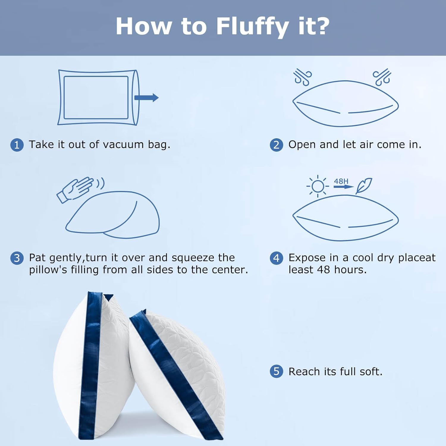 Cooling Hotel Luxury Bed Pillows for Sleeping 4 Pack, Supportive Breathable Down Alternative Gusset Standard Pillow for Back Stomach or Side Sleepers