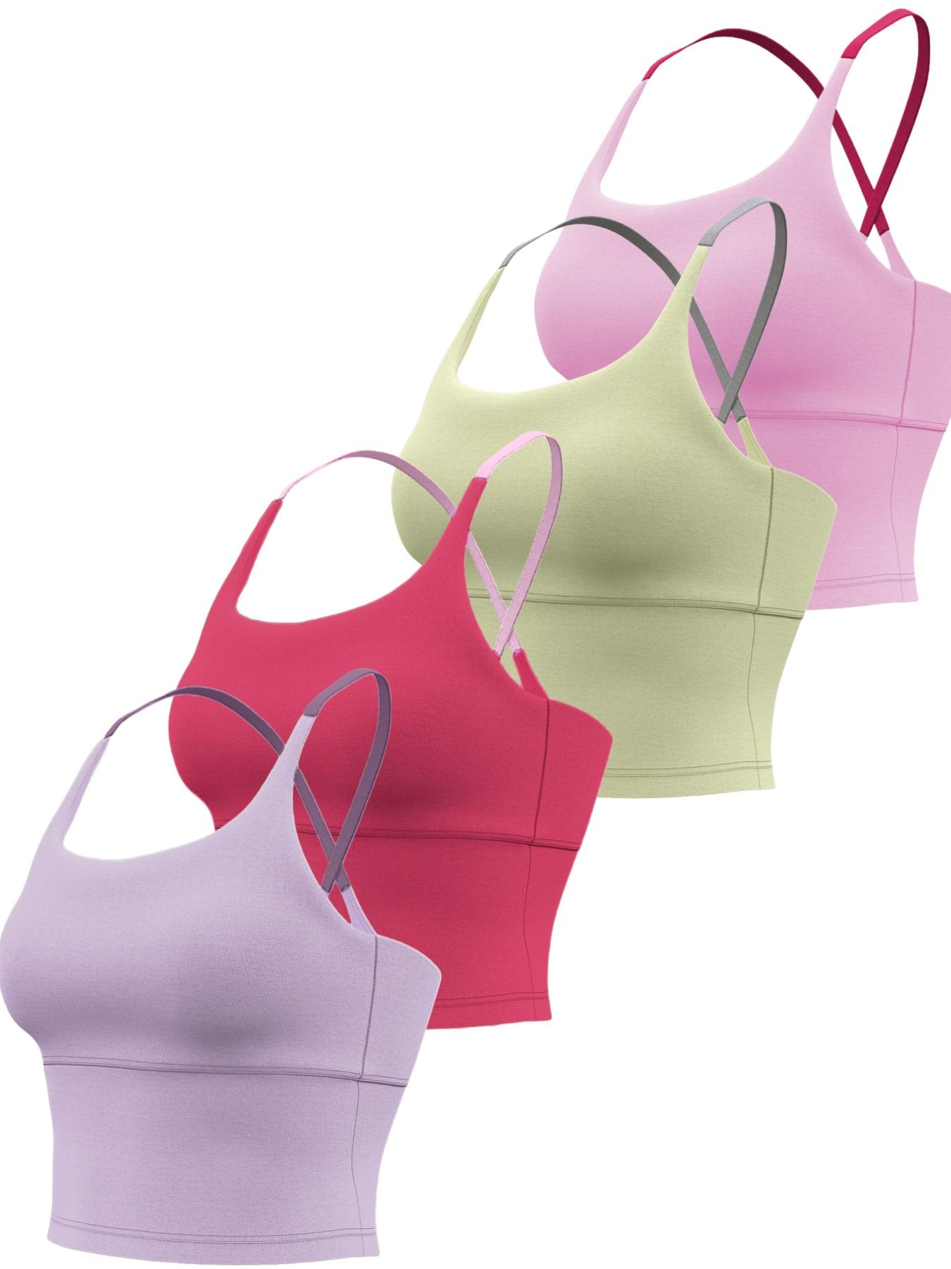 Women's Slim-Fitting Sports Top with Fixed Padding, Elastic Yoga Tank, Gym Yoga Tops, Athletic Tops, Color Block Design, Ideal for Fitness and All Seasons