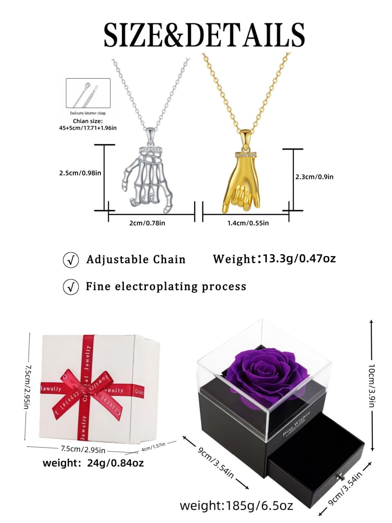 Bone Gold Pact · Symbiosis Necklace Original premium couple necklaces with real gold plated pendants.Paired with a purple preserved rose gift box.Perfect gift for birthdays, Mother’s Day and Valentine’s Day.
