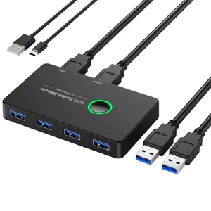 4 Port USB3.0 Switch Adapter 2 Computers Peripheral Hub KTV USB Switcher