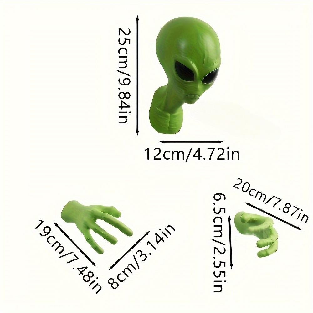3D Alien Head & Hand Design Wall Mounted Decor Creative Wall Hanging Ornament, Wall Art Decor for Home Living Room Bedroom, Poster, Wall Art Decoration