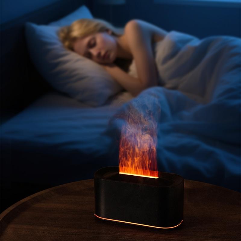 LED Flame Diffuser, USB-Powered Aroma Diffuser with Night Light, Seasonal Use - Ultra Quiet Essential Oil Air Humidifier (Oil-Free), Perfect for Various Home Bedrooms and Offices, Aroma Diffuser