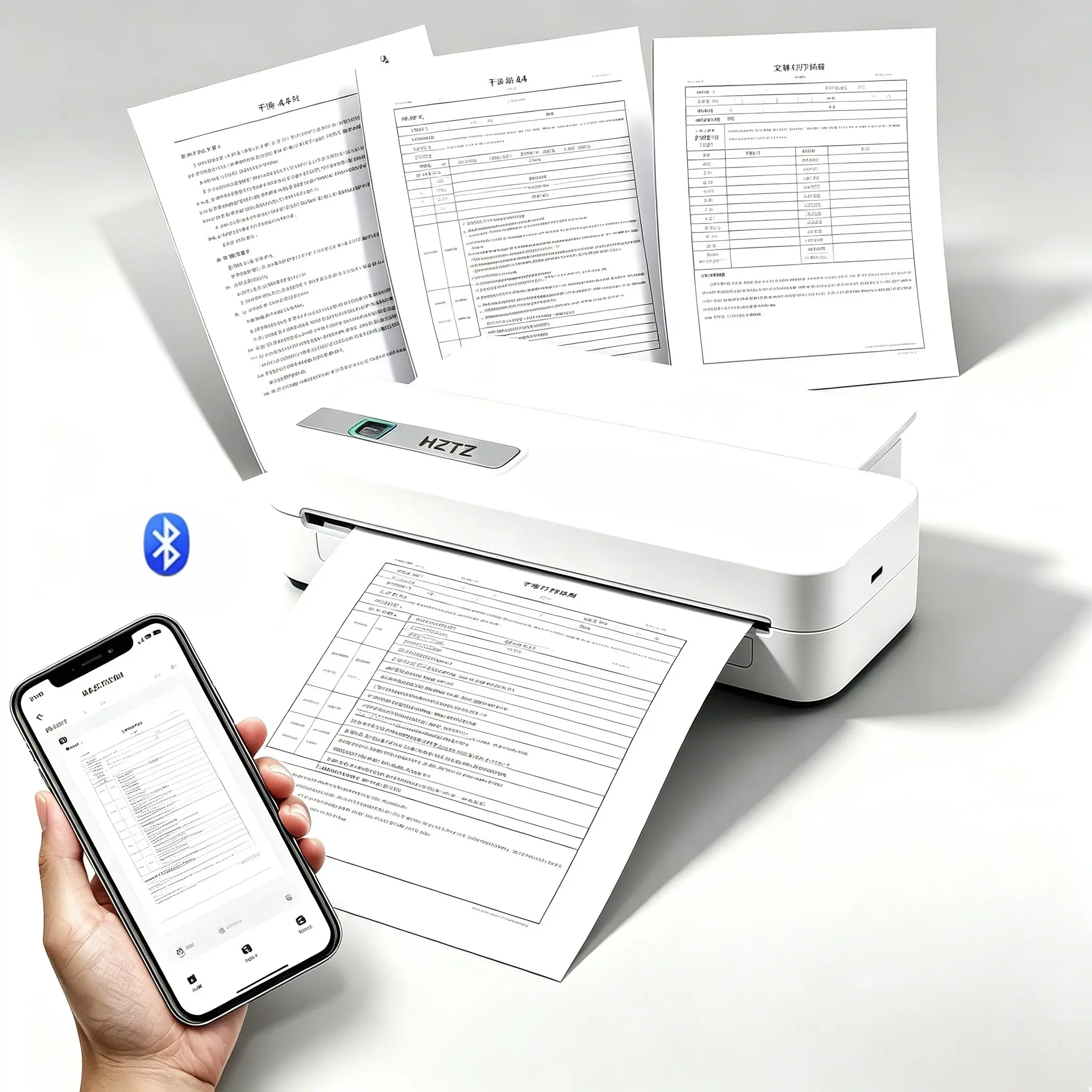 Portable A4 Inkless Printer, Wireless Thermal Printer, Bluetooth-compatible Smartprinter, 8.5 X 11 Inch, Home School Office, Valentine's Day Gift, Inkless Label Printer