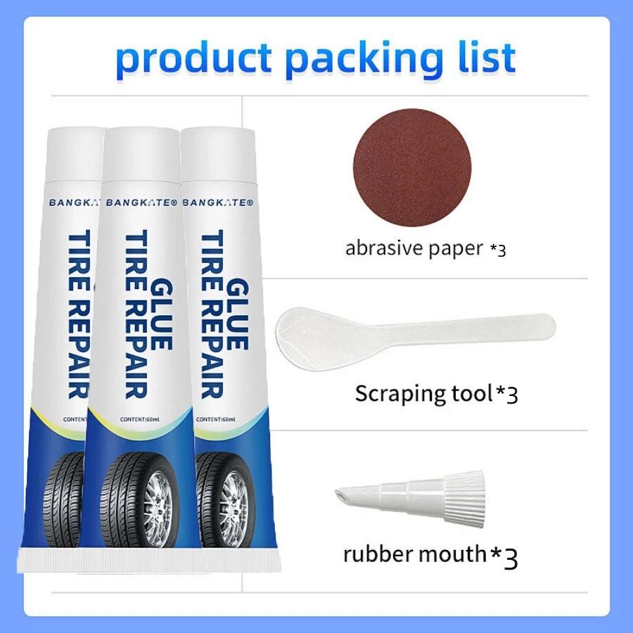 Rapid Tire Repair Glue Set, Quick-Durable Solution for Car & Bike Tyres, Universal Fit Design, Easy Application Process, Includes Tools