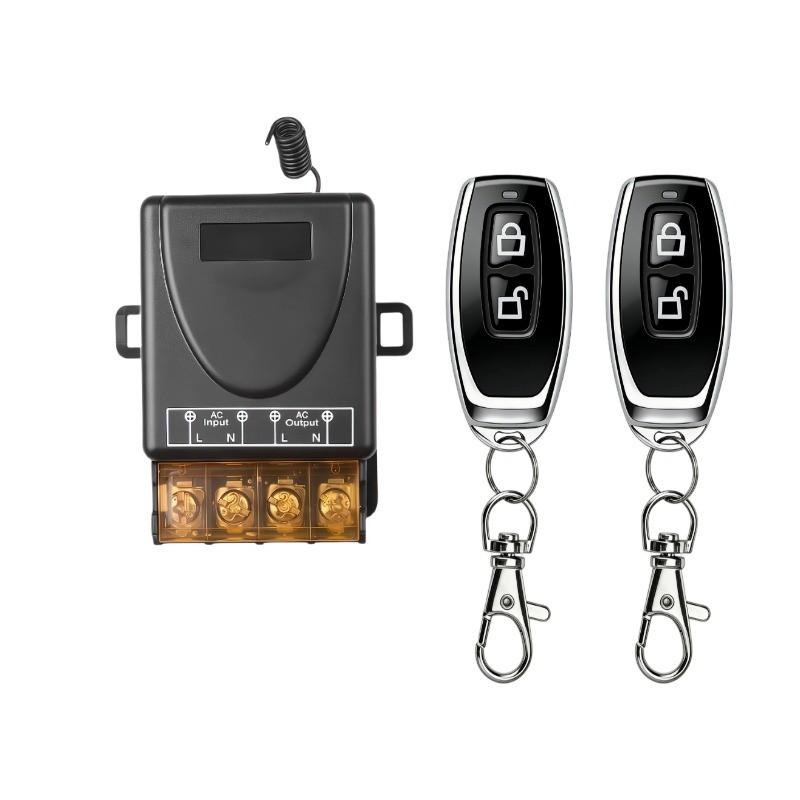 Wireless Remote Control Switch, Screw Termination, Double Pole Switching, Push Button Operation, Panel Mount Installation, 1 Set 433Mhz Wireless Remote Control Switch, Electric Vehicle Car Modification Remote Control Switch, Garage Door Opener