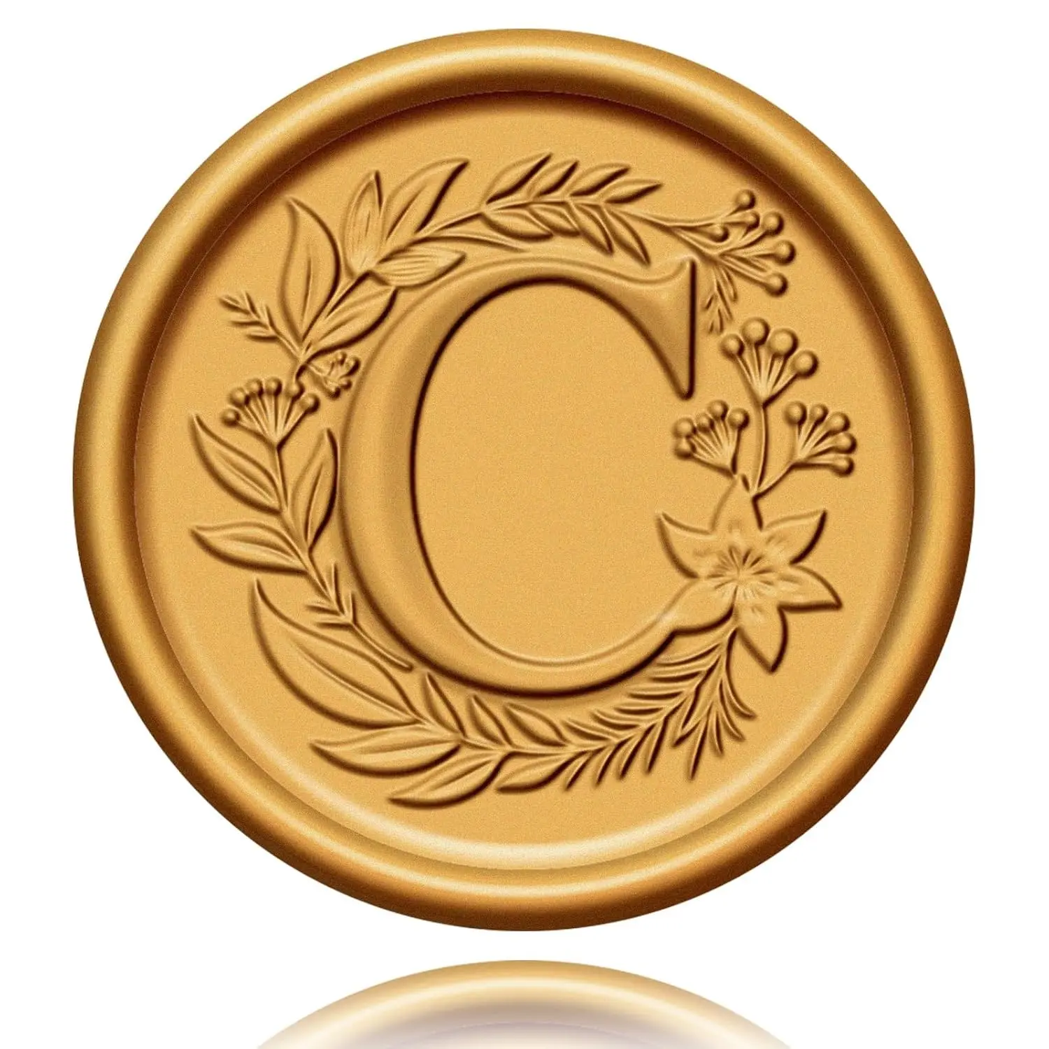 20 Pack Letter C Wax Seal Stickers Antique Gold Initial Alphabet Self-Adhesive Seals for Wedding Party Birthday Christmas Envelope Seals