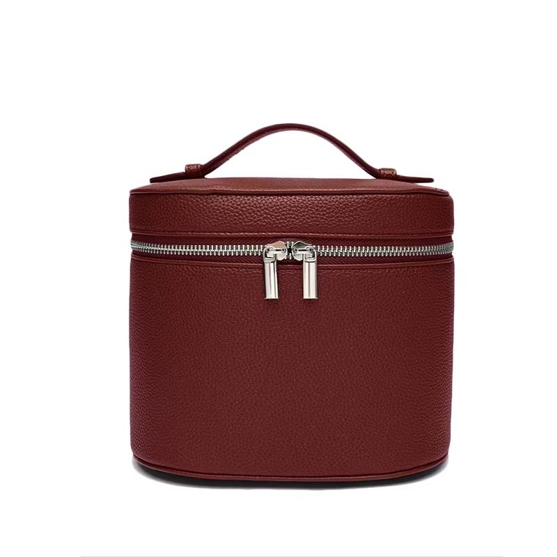 Large-capacity PU leather cosmetic box with internal storage box, customizable names and letters, travel portable makeup organizer bag