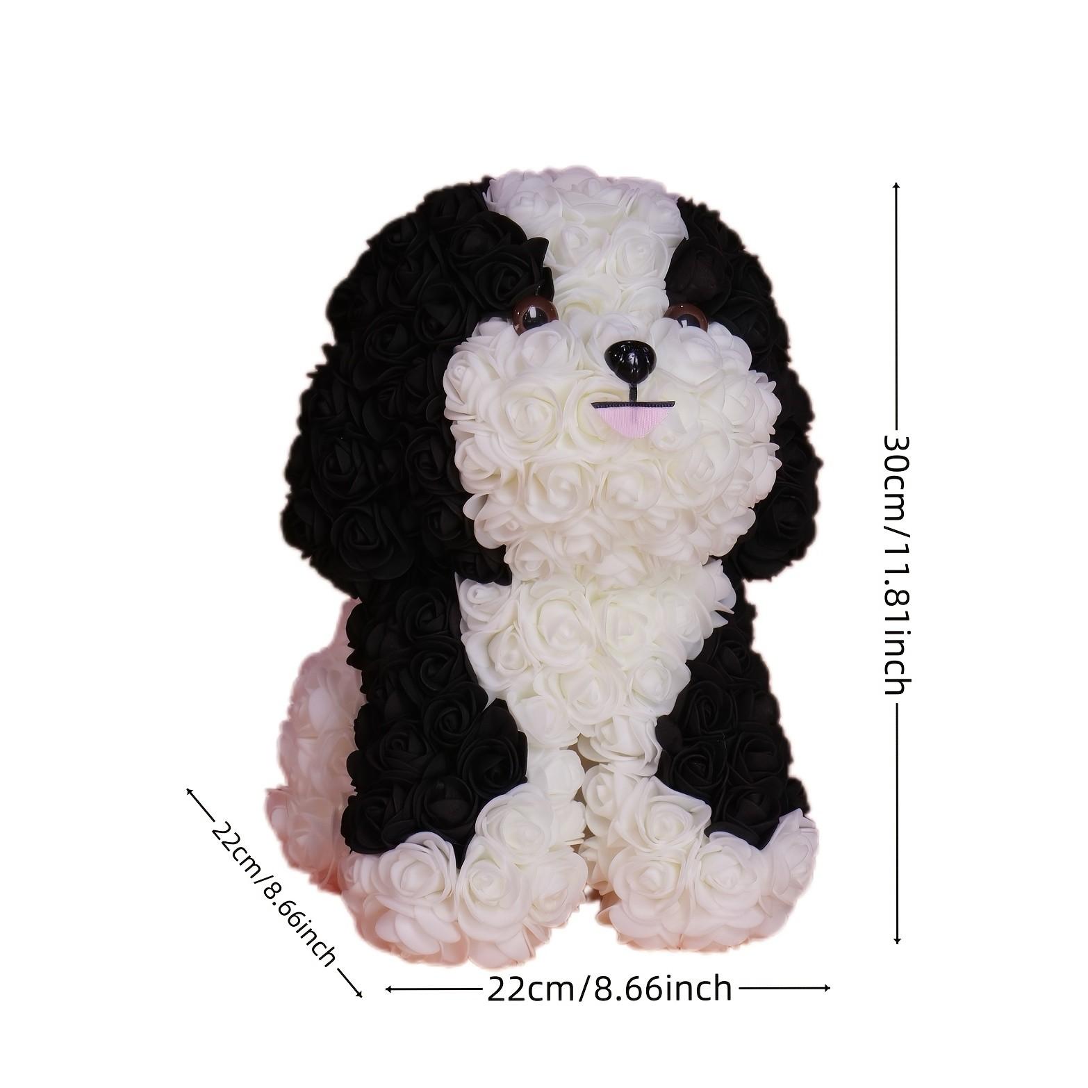 Cute Rose Flower Dog Ornament, 30cm Decorative Accessory for Home Decoration & Party Gifts, Perfect Gift Idea for Any Occasion