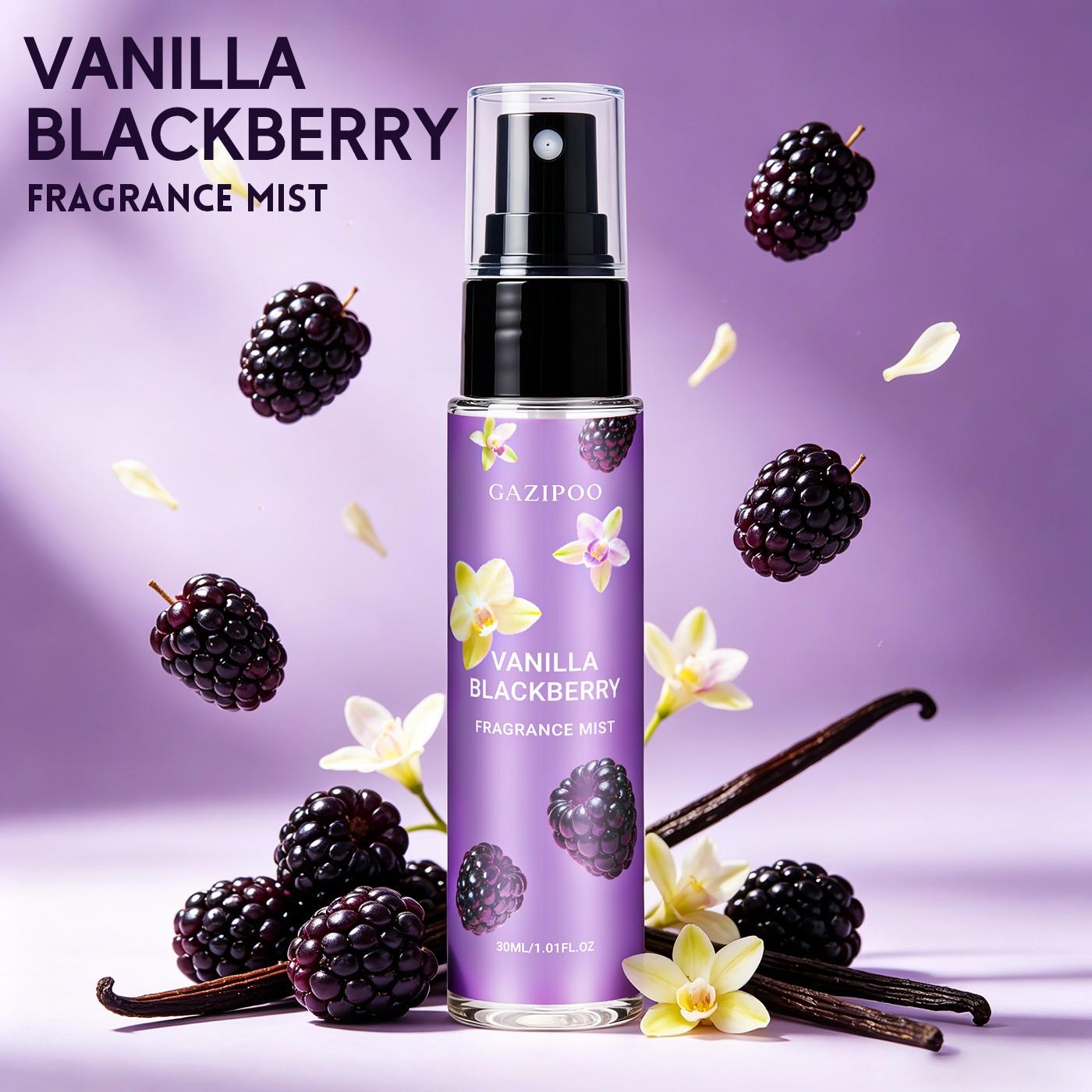 Gazipoo Vanilla Blackberry Perfume Spray 30ML, Aromatic Fruity Fragrance, Basil Lemon Opening, Blackberry Berry Interwoven Vanilla, Woody Musk Ending