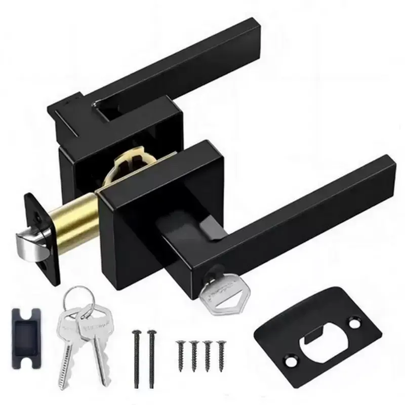 Square Door Handle, DoorHandles Interior, Privacy Door Knobs, BathroomBalcony Bathroom Lock, Door Hardware for Home,Office, Hotel, Apartment, Doorknob, Door Privacy Locking