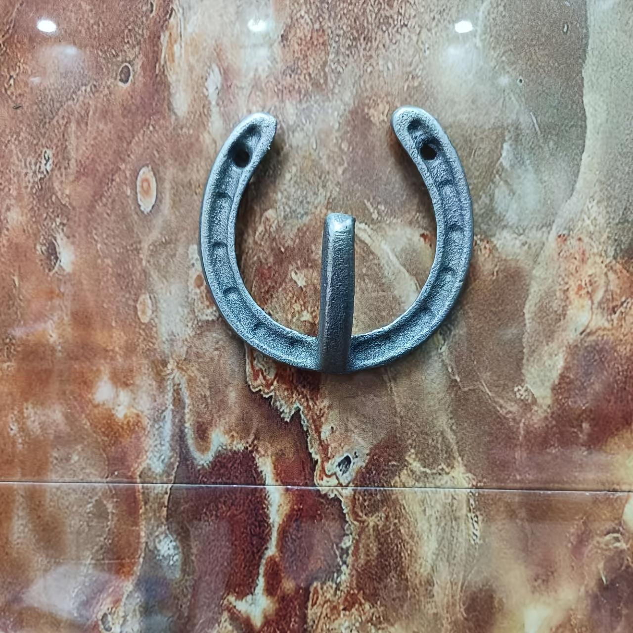 2 Vintage Cast Iron Wall Hooks, Hoop Coat Rack, Hang Keys, Towels, Hats, Rustic Style Wall Decor, Home Organization Essentials