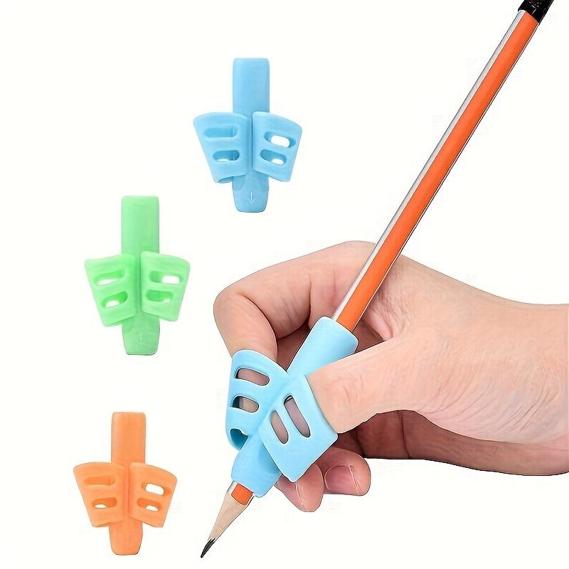 4pcs Multi-color Pencil Holder for Primary School Students Children's Stationery Soft Glue Writing Posture Corrector Pen Holder for Writing Posture Correction Office Supplies Classroom Supplies Desk Supplies