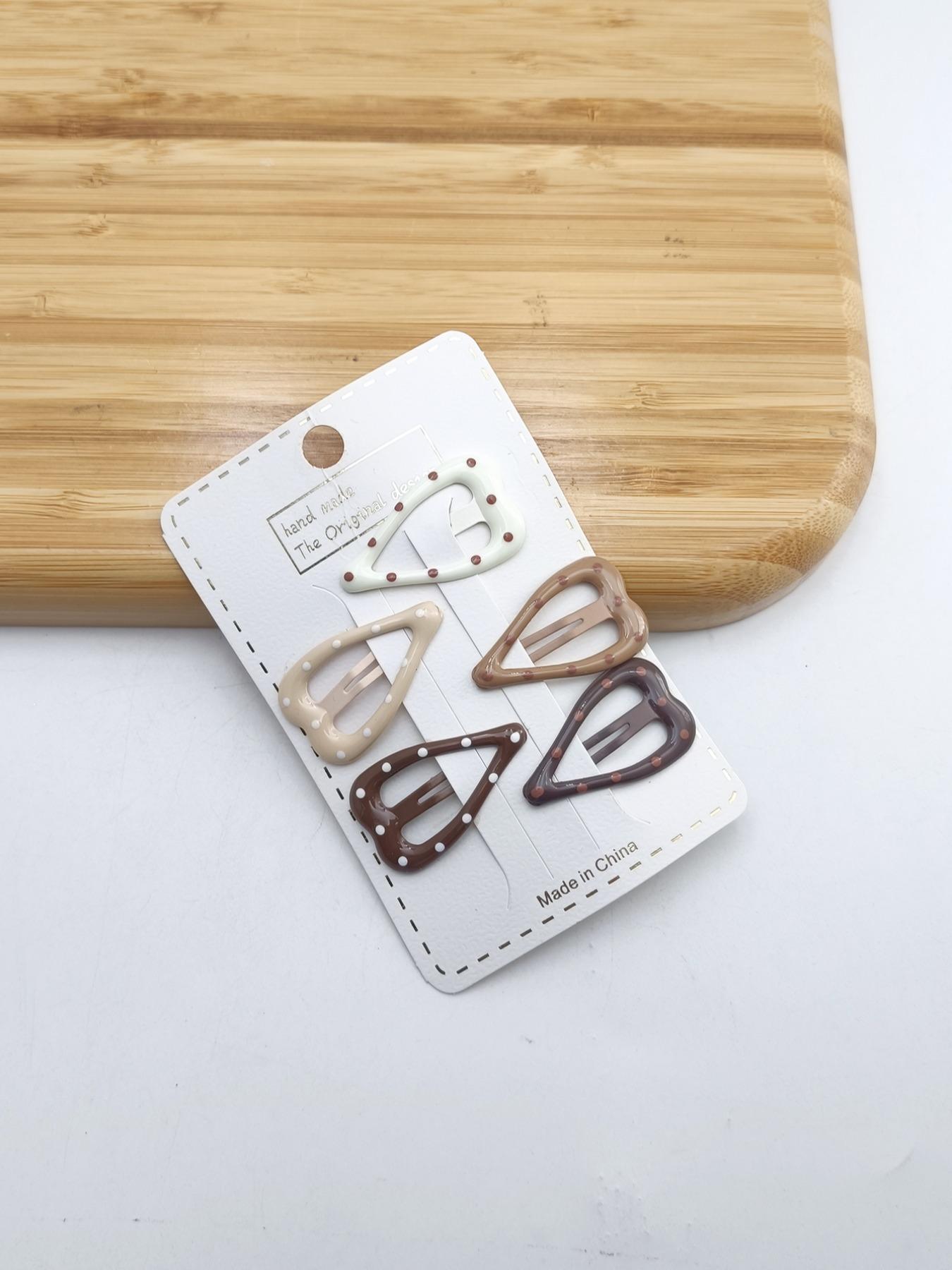 1 Pack of 5 Cute Floral Hair Clips, Small Metal Bb Clips, All Seasons Accessory, Perfect for Daily Use, Stylish and Practical