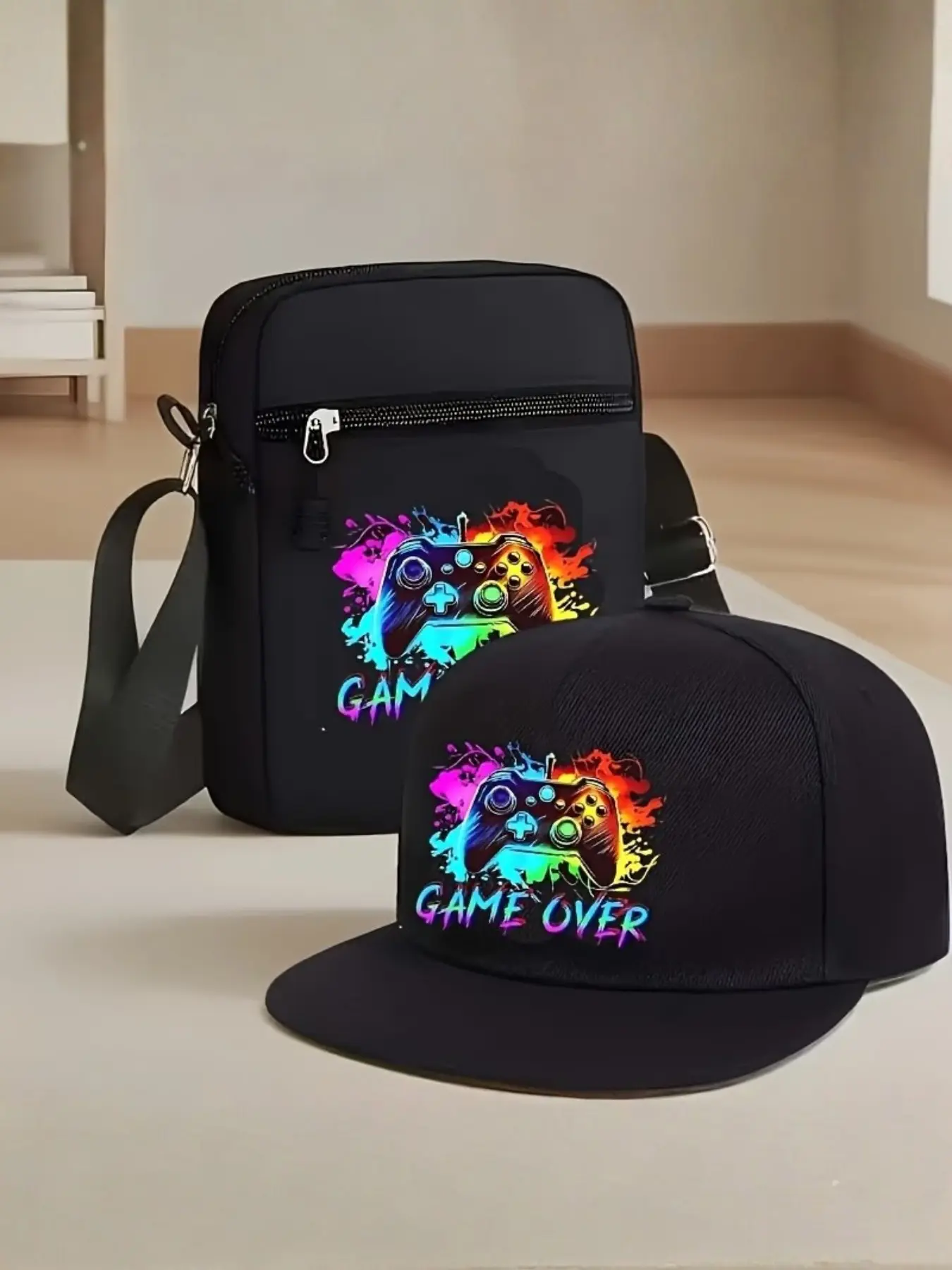 2pcs Hip-Hop Baseball Hat and Crossbody Bag Set, Adjustable Street Fashion Outdoor Sports Caps, Perfect for Daily Wear and Gifts