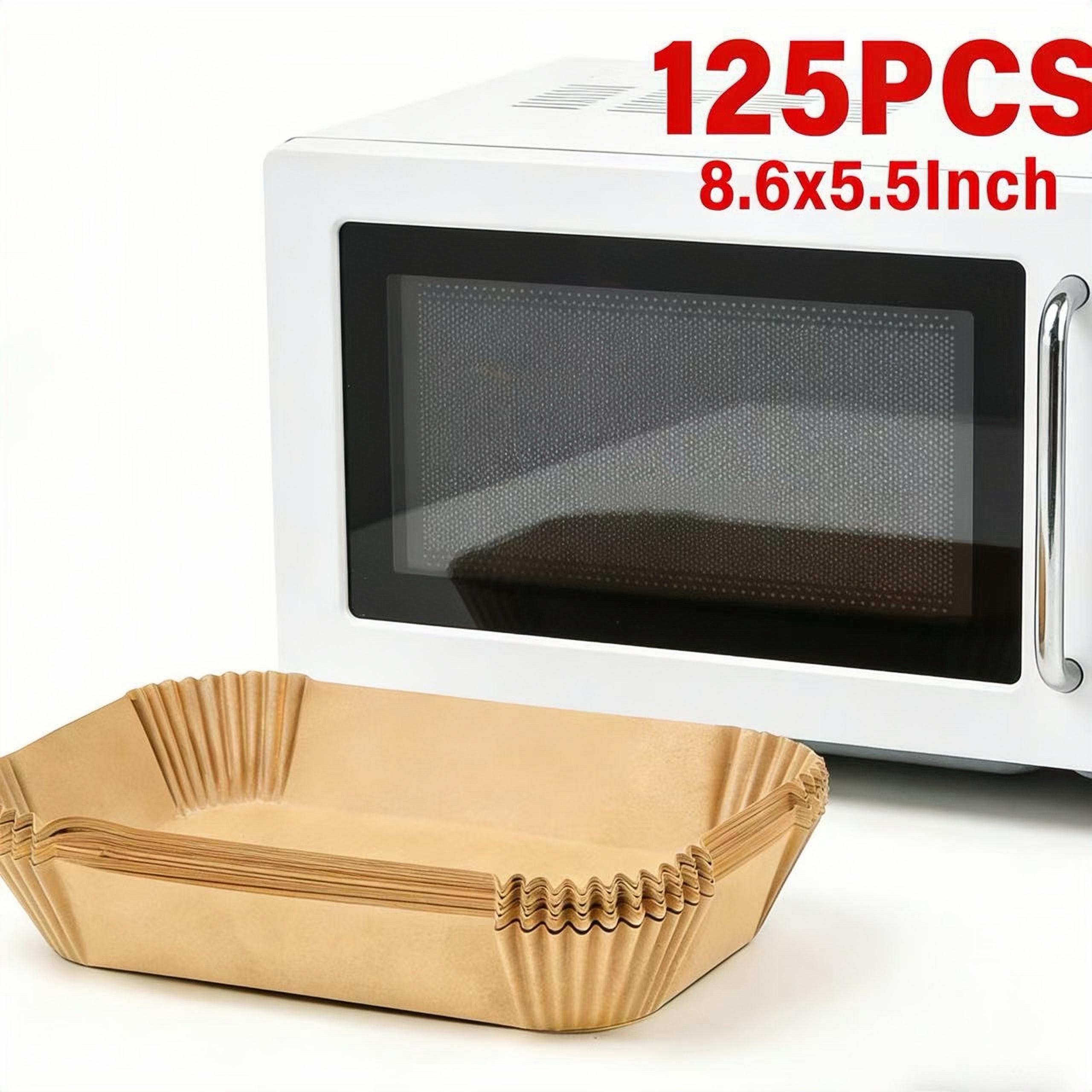 Rectangle Rectangular Air Fryer Disposable Liners 8.6x5.5in, Durable unbleached food grade parchment, isolate oil dirt keep air fryer clean all time, ideal for dorm apartment RV small space compact kitchen users