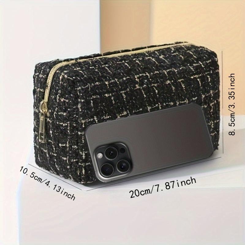 Rectangular Cosmetic Storage Bag with Compartments, Wash Bag, Polyester, Large Capacity, Portable Soft Bag