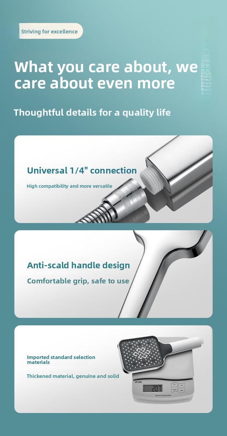 High-pressure shower head, pressurized shower set, bathroom shower spray, high-pressure single-head shower head