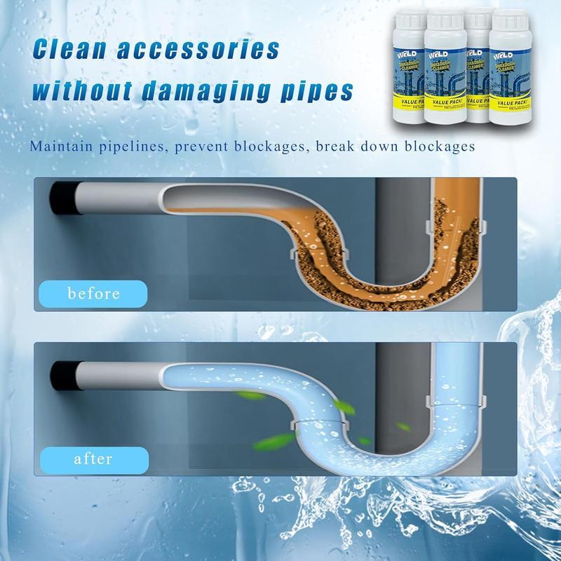 Pipe Dredging Agent for Kitchen and Toilet Pipelines,Dissolves 200+ Blockages and Kills 99% of Bacteria.