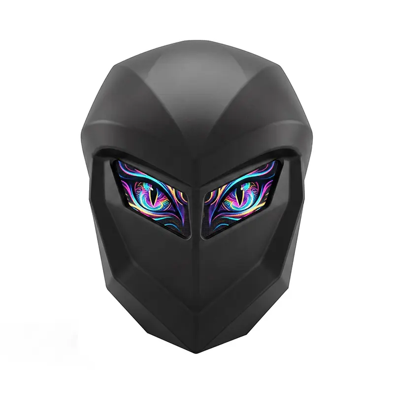 LED Knight Blade Black Hard Shell Backpack - 15.6" Polyester Laptop Bag, Smart Wireless Programmable Screen, USB Port, Built-in Organizer, DIY Pixel Art Animation, Cyberpunk Holiday Gift for Men (Power Bank Not Included)