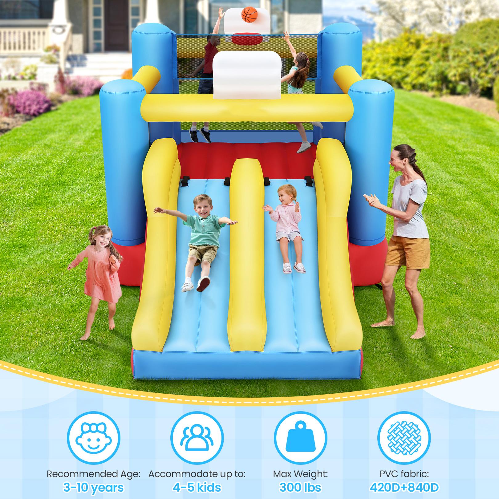 AKEYDIY Bounce House Volleyball Game Park- Huge 16ft x10ft Sports Mania Bouncy House with Large Bouncer Area/Dual Slides- Inflatable Bouncy Castle for Indoor Backyard Christmas Gifts for Kids, Holiday Gifts