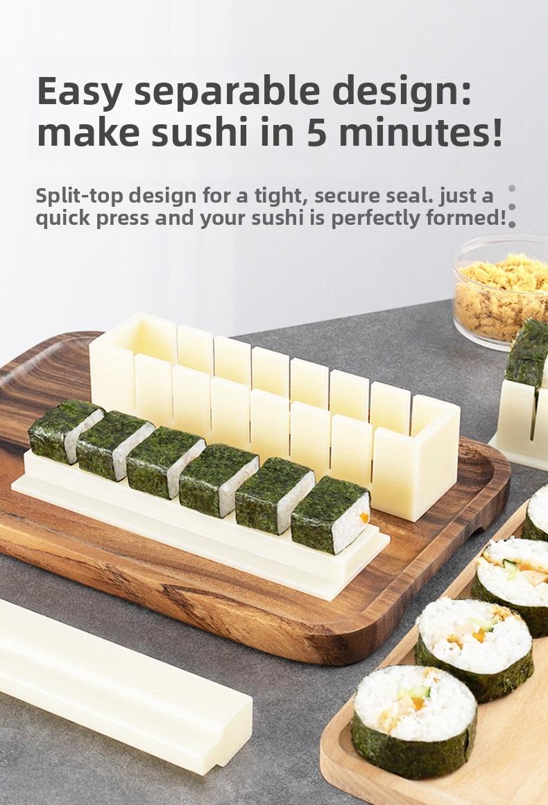 Sushi Mold Household Sushi Tool Set with Seaweed Rice Roll Maker and Nori Complete Kit for Easy Home Cooking