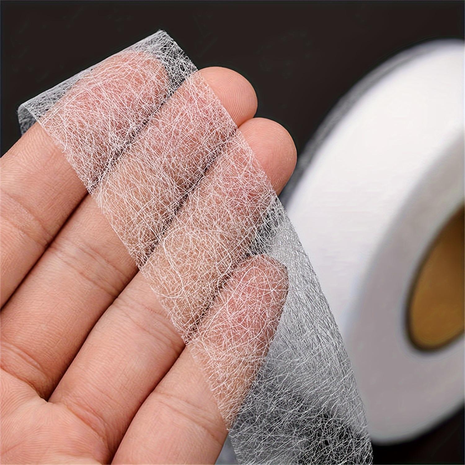 1 Roll 50m Iron-On Hemming Tape, Double-Sided Fusible Interfacing, Heat Fabric Fusible Bonding Web, Adhesive Cloth Tape, Perfect for Crafting & Sewing