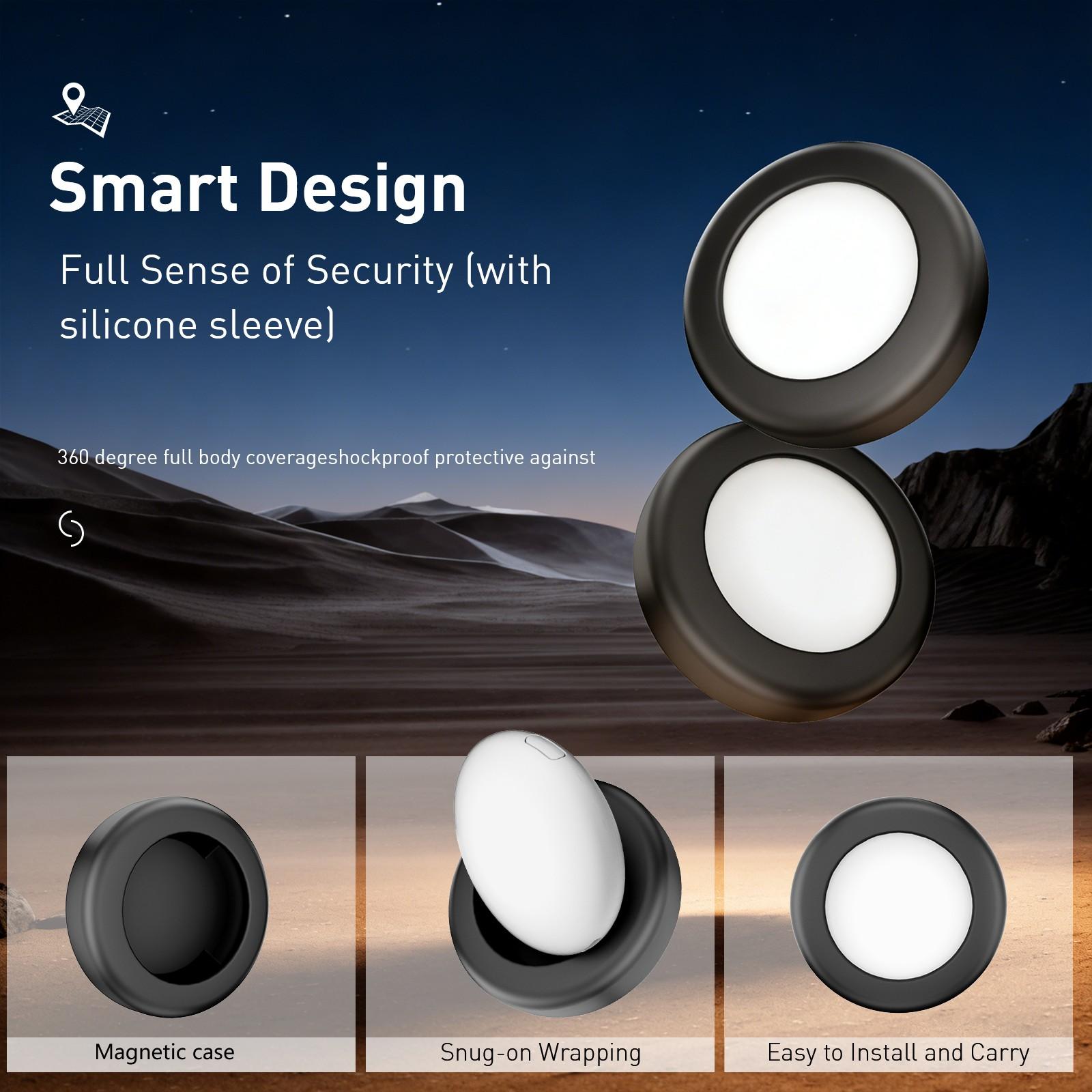 2PCS Flat Vehicle Locator with Magnetic Case, No Monthly Fee, Global Use, iOS System Only, Suitable for Cars, Bikes, Motorcycles, Pets, Luggage