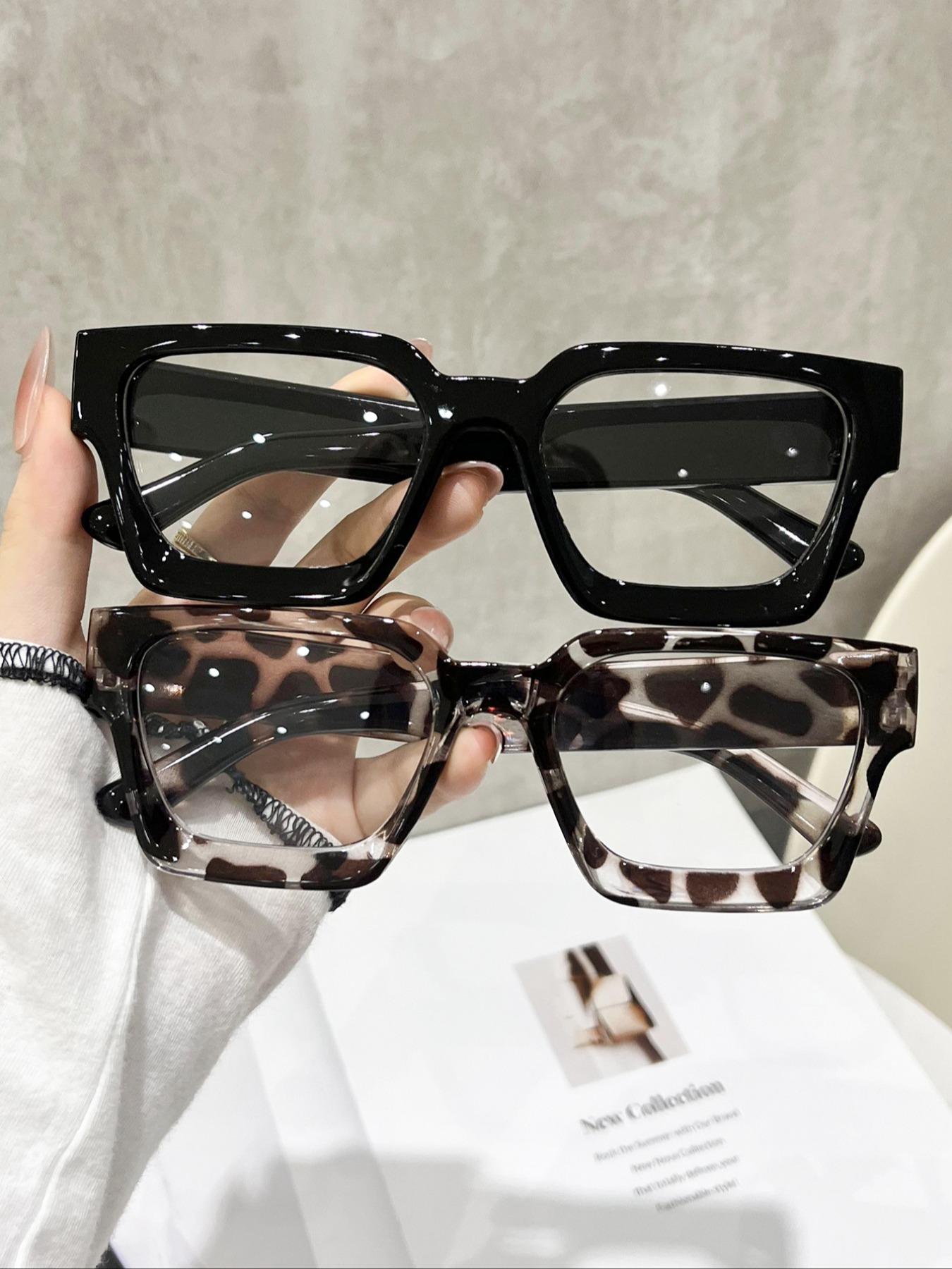 Classic Elegant Square Non-Prescription Glasses, Fashion Frame Eyeglasses, Unisex Fashion Eyewear for Daily Use, Office & Casual Activities, Comfortable Fit