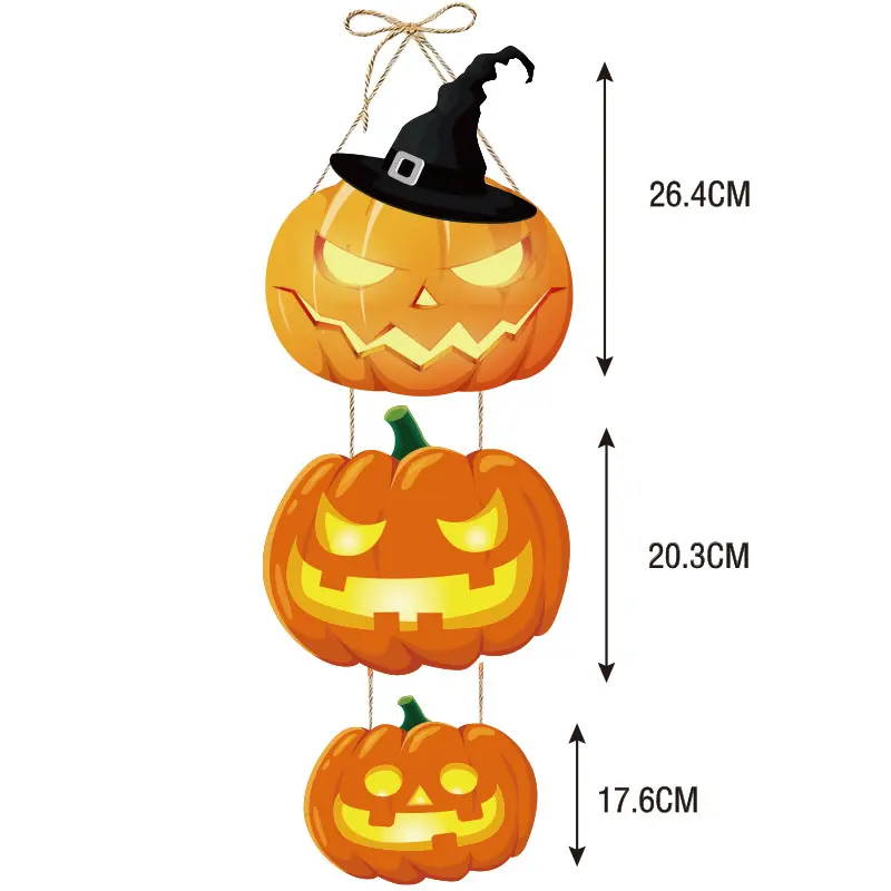 New Halloween Pumpkin Bat Door Hanger - Spooky Theme Party Decorations, Camping & Hiking Lantern Accessory for Party Scene Layout, Sports & Outdoor Holiday Supplies