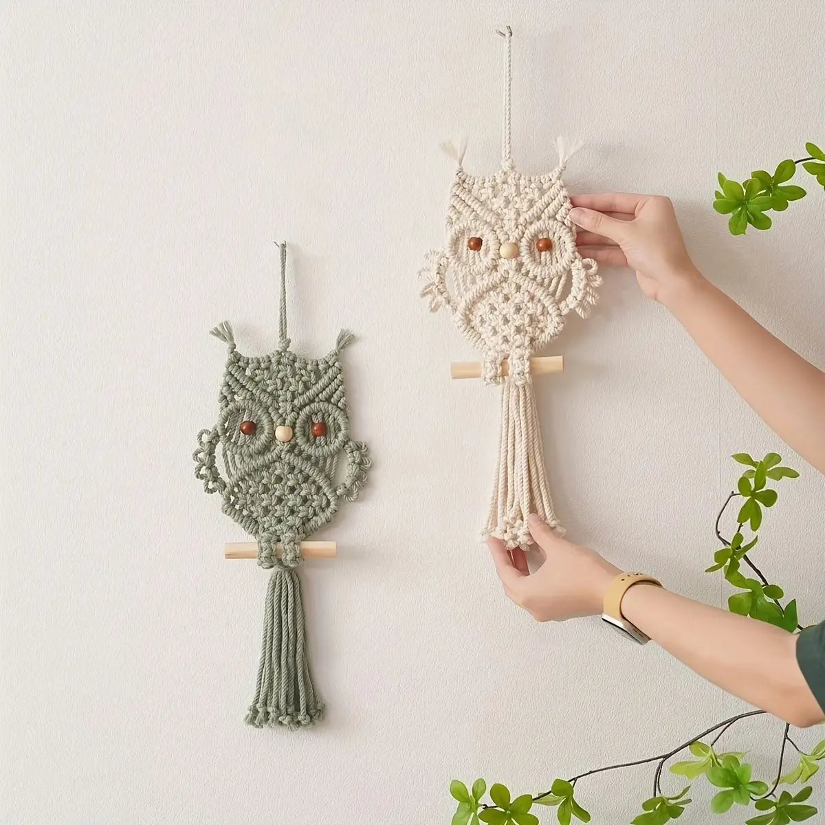 Bohemian Style Macrame Wall Hanging, Creative Handcraft Weaving, Animal Shaped Owl Tapestry, Unique Home Decor, Boho Wall Decor, 1pc Wall Art