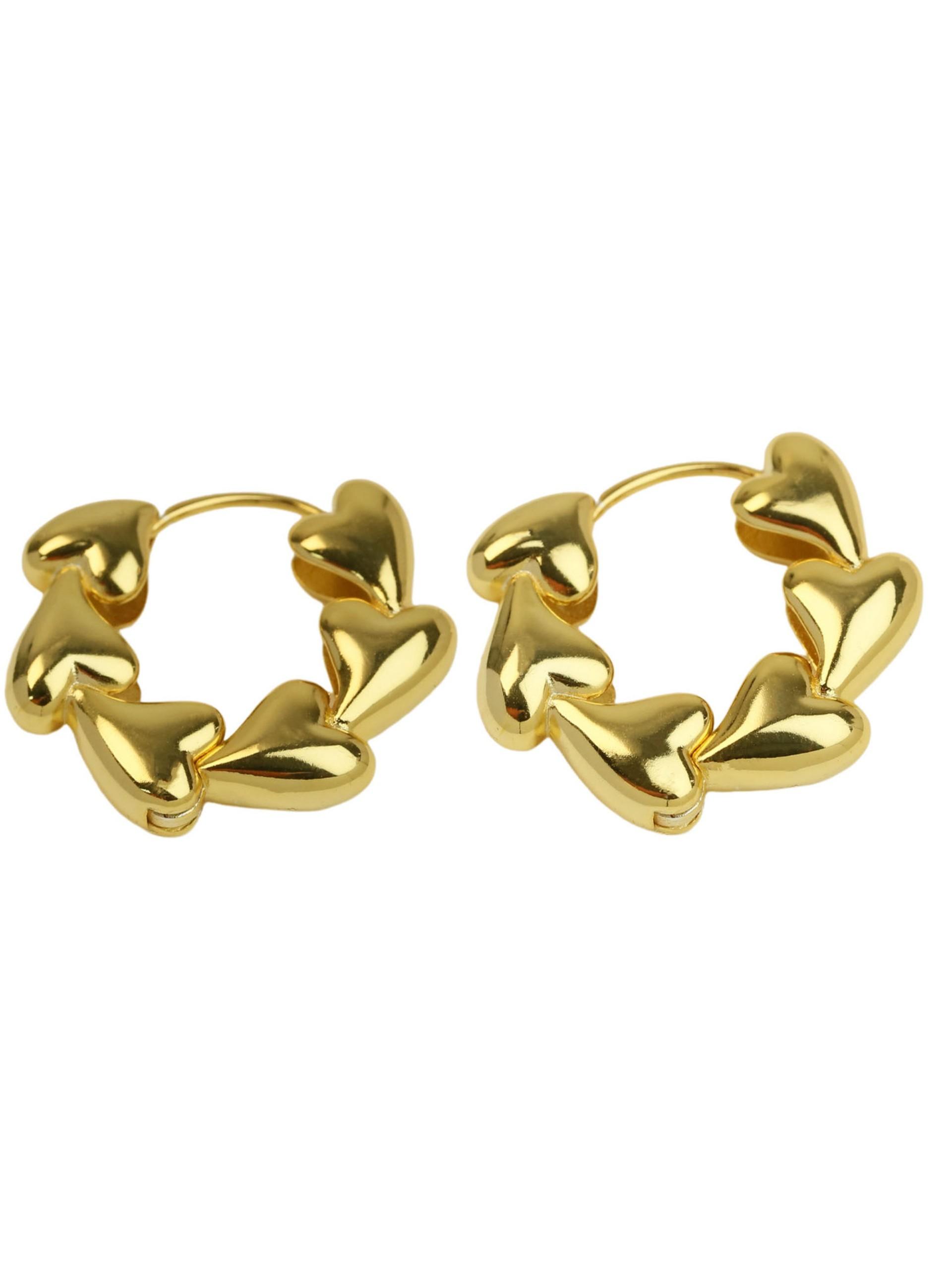 18k Gold Plated Heart Earrings for Women, Fashion Statement Jewelry, Summer Vacation Accessory, Perfect Gift for Valentine's Day and Birthday