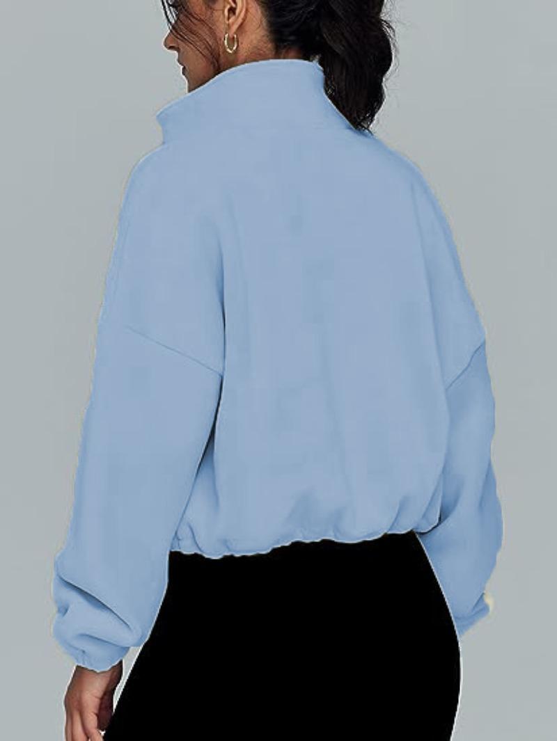 Women's Fleece Sports Jacket - Female Stand-Up Collar, Breathable, Zippered, Hand-Washable Outdoor Outerwear